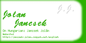 jolan jancsek business card